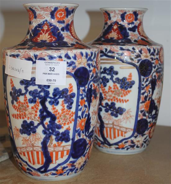 Pair Imari vases